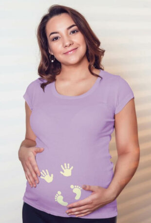 Dámske tehotenské tričko s odtlačkami