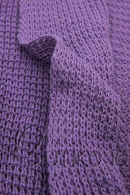 Pletený top vo fialovom prevedení
