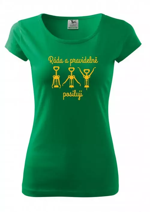 Zelené vtipné dámske tričko