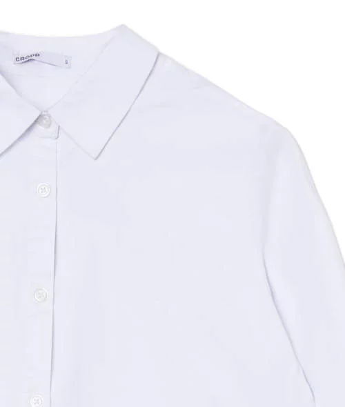 Jednofarebné biele dámske tričko Cropp